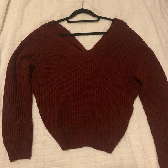 Burgundy open back sweater -Boohoo - Picture 3 of 5
